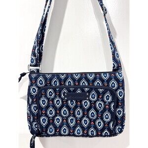 Vera Bradley Blue Marrakesh Motifs Trimmed Small Crossbody Handbag Retired Print